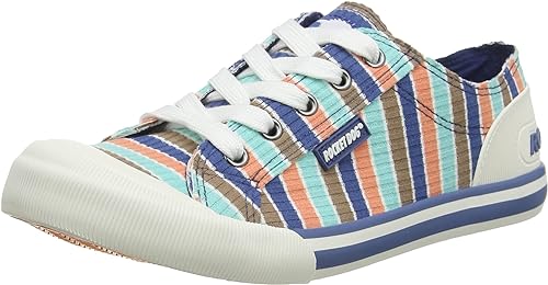 Rocket Dog Ladies Jazzin Chardon Multi-Coloured Stripe Trainers