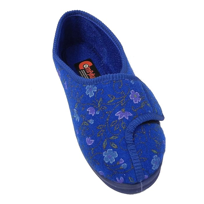 Comfylux Diana Floral Women Stylish Royal Blue Slippers