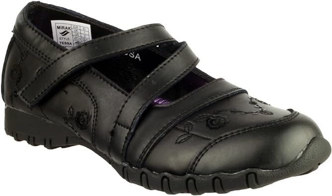 Mirak Tessa Girl's Black Flats Epcot Genuine Leather Stylish Shoes