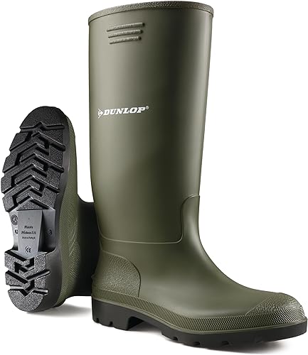 Dunlop Pricemastor Green Rubber Work Boots For Men