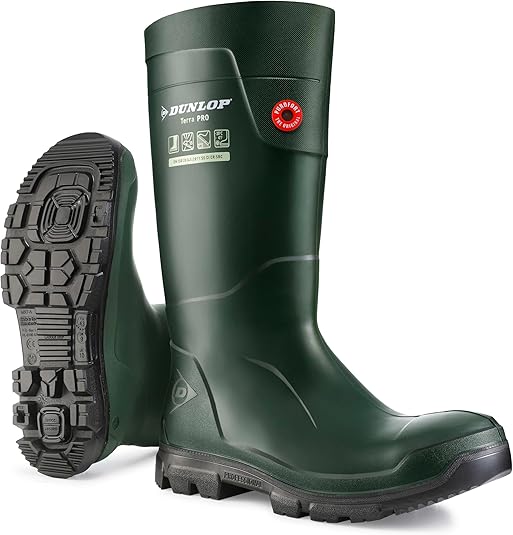 Dunlop Fieldpro Purofort Non Safety Wellington Boots Green