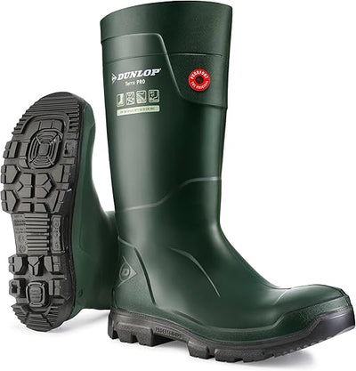 Dunlop Fieldpro Purofort Non Safety Wellington Boots Green