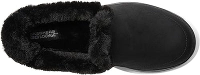 Skechers  Emslie Lulin Goga Mat Black Suede Low Top Fur Lined Shoes