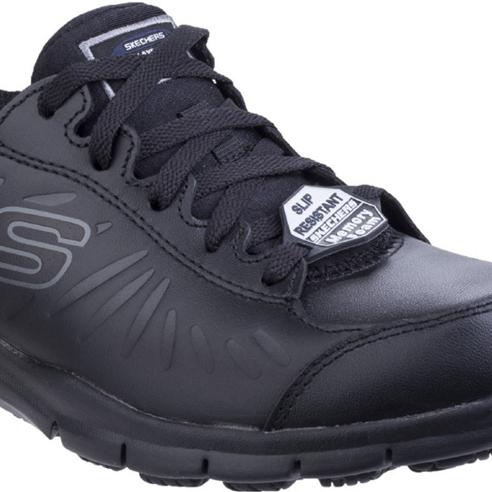 Skechers Workwear Eldred Lace Up Comfort Black Work Shoe