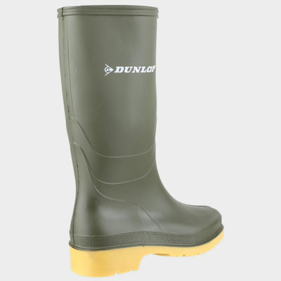 Dunlop Kids Dull Green Wellington Boots