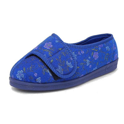 Comfylux Diana Floral Women Stylish Royal Blue Slippers