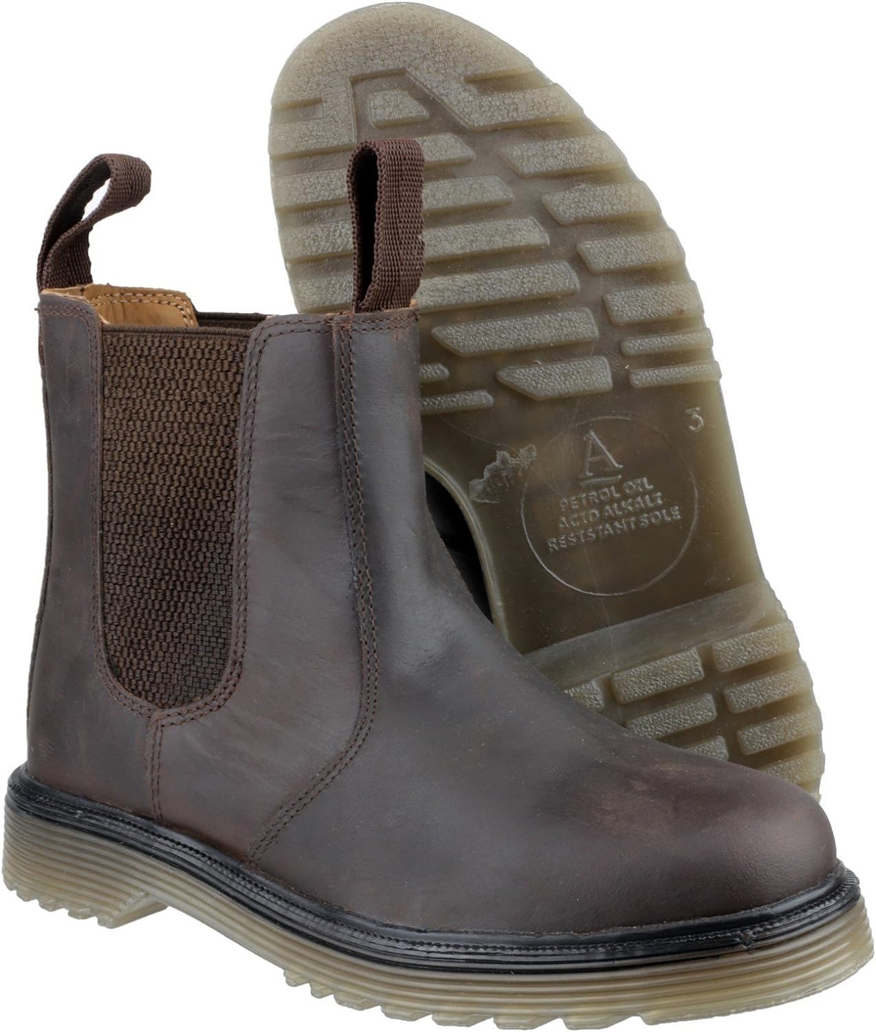 Amblers Chelmsford Chelsea Work Leather Brown Boot