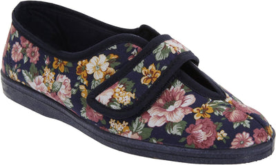 GBS Wendy Women's Canvas Full Slipper with Touch Fastening