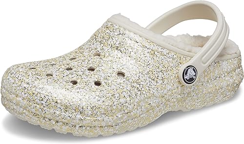 Crocs Toddlers' Classic Glitter Lazy style Lined Clog comfort slipper