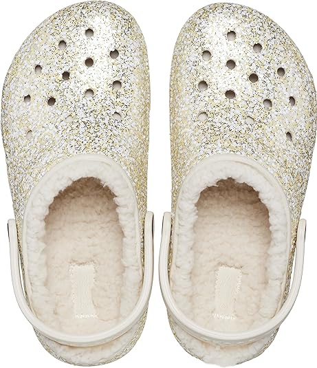 Crocs Toddlers' Classic Glitter Lazy style Lined Clog comfort slipper