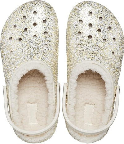 Crocs Toddlers' Classic Glitter Lazy style Lined Clog comfort slipper