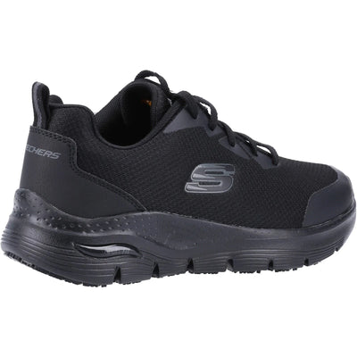 Skechers Work Arch Fit Lace Up Athletic Workwear Occupational Trainers Black