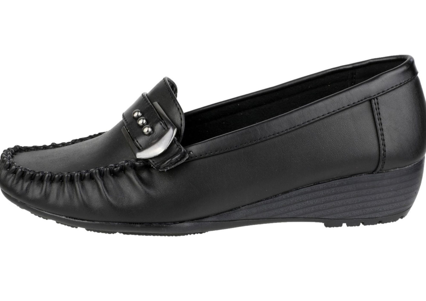 Amblers Safety Hula Women Black Slip-On Shoes