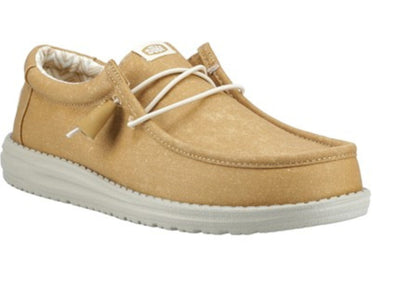 Heydude Wally Stretch Linen Natural Canvas Mens Shoes