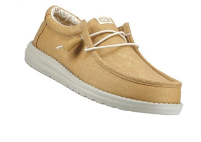 Heydude Wally Stretch Linen Natural Canvas Mens Shoes