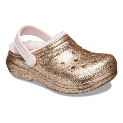 Crocs Toddlers' Classic Glitter Lazy style Lined Clog comfort slipper