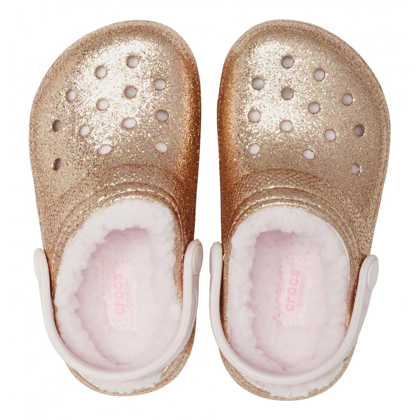 Crocs Toddlers' Classic Glitter Lazy style Lined Clog comfort slipper