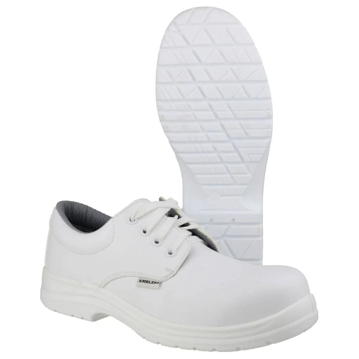 Amblers Safety White Lace-up Women's Shoe