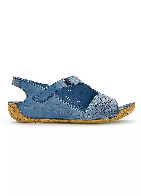 Riva Barcelona Women Summer Mule Wedge Leather Sandals