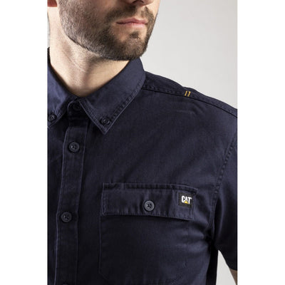 Caterpillar Button Down Mens Casual Short Sleeve Shirt