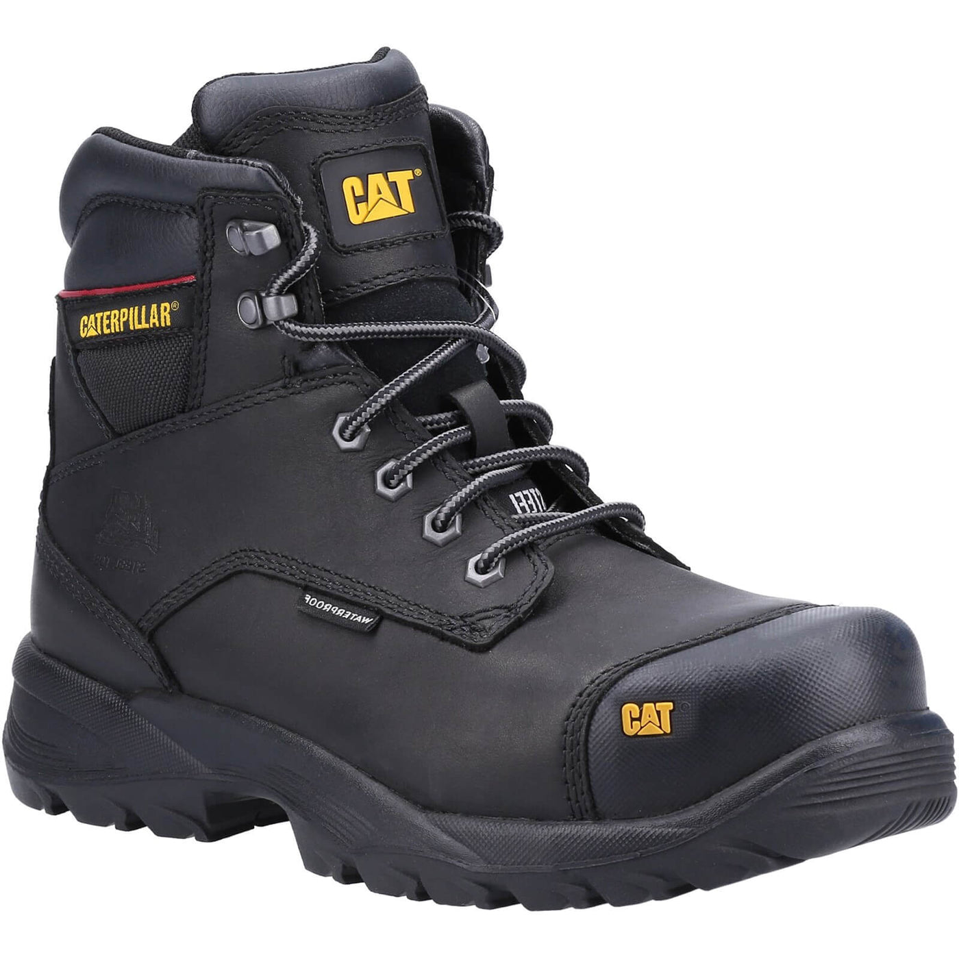 Caterpillar Spiro Men's Waterproof Lace Up Black Safety Boots