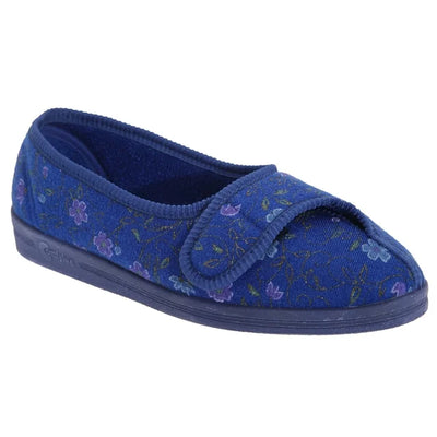 Comfylux Diana Floral Women Stylish Royal Blue Slippers