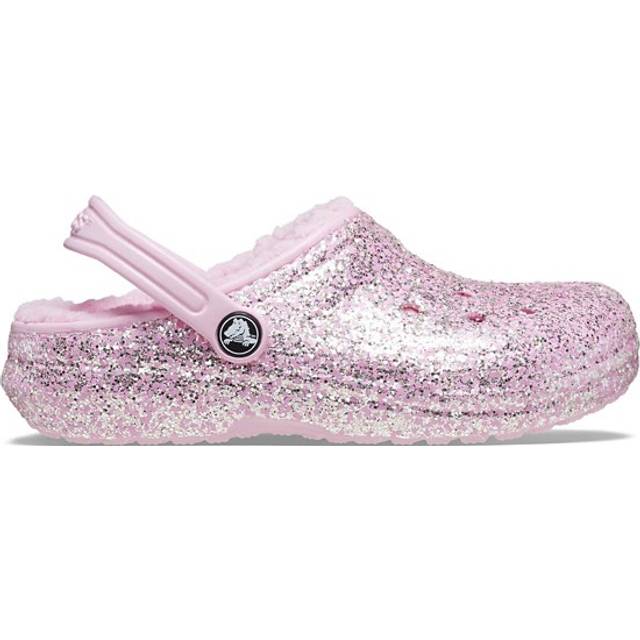 Crocs Toddlers' Classic Glitter Lazy style Lined Clog comfort slipper