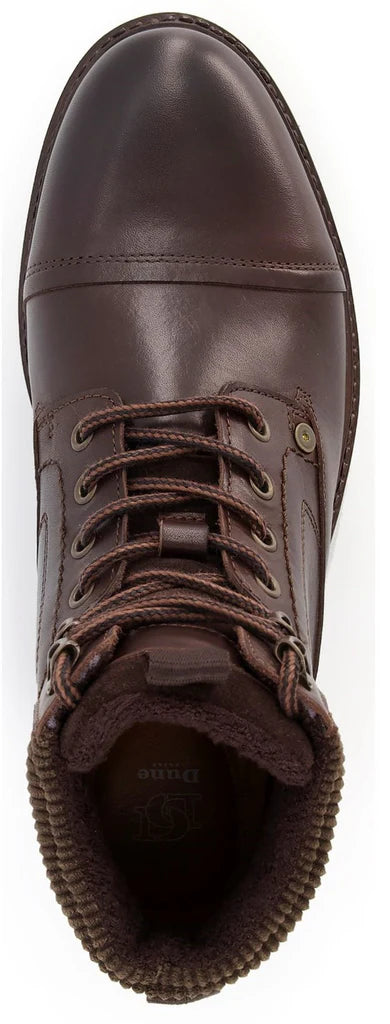 Dune Candor Mens Leather Worker Brown Boot