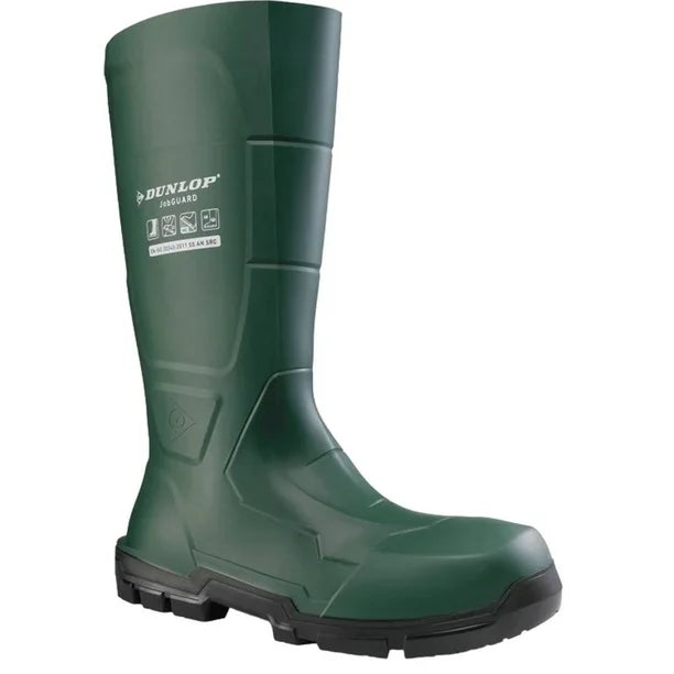 Dunlop Jobguard Unisex Green Full Safety Wellington