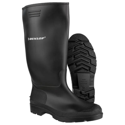 Dunlop Pricemastor Men's Black Ribbed Wellingtons Boots