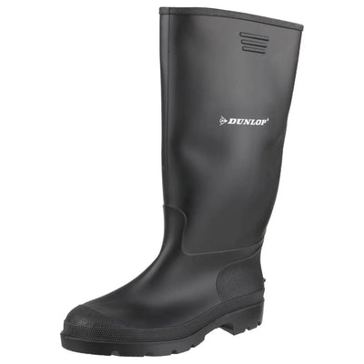 Dunlop Pricemastor Men's Black Ribbed Wellingtons Boots
