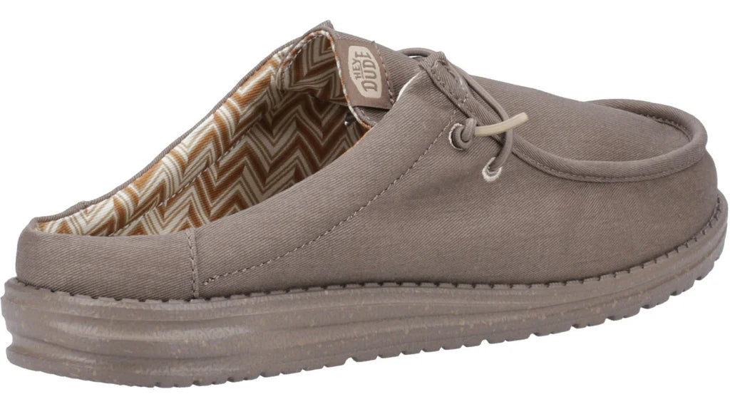 Heydude Wally Slip Canvas Mule Mens Slip On Casual Shoe