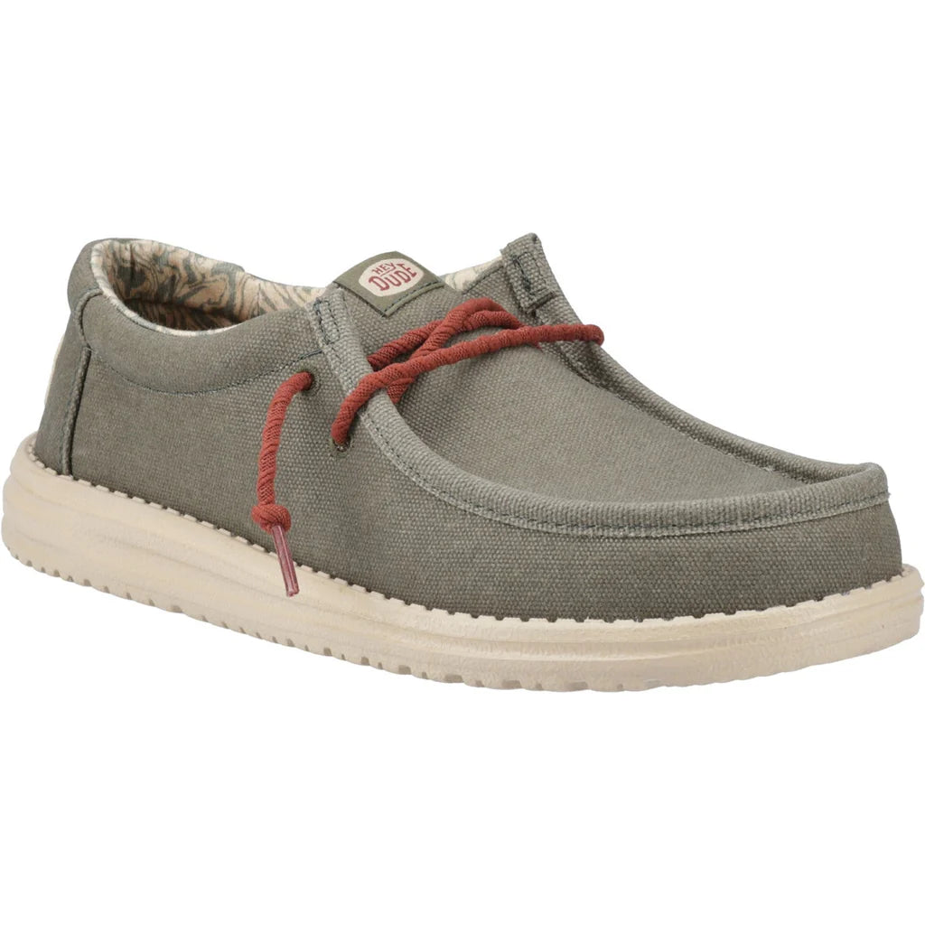 Heydude Wally Waxed Canvas Mens Slip On Shoes