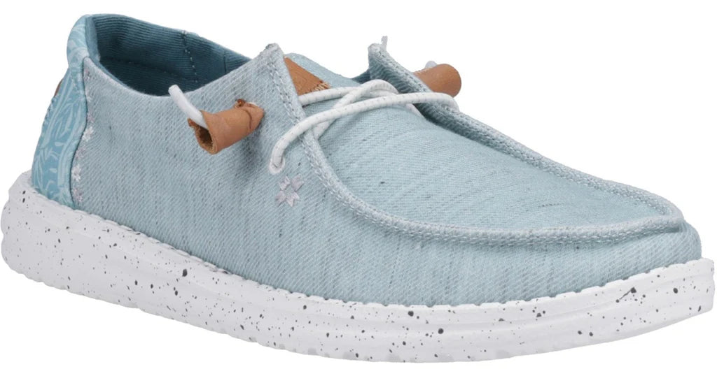 Heydude Wendy Heathered Slub Tropical Womens Lace Up Casual Shoe