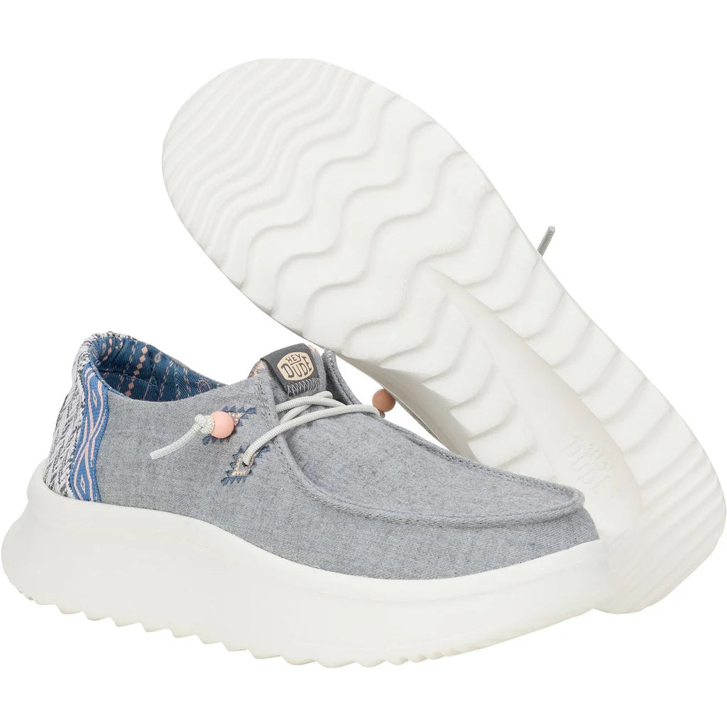 Heydude Wendy Womens Peak Chambray Woven Casual Shoes