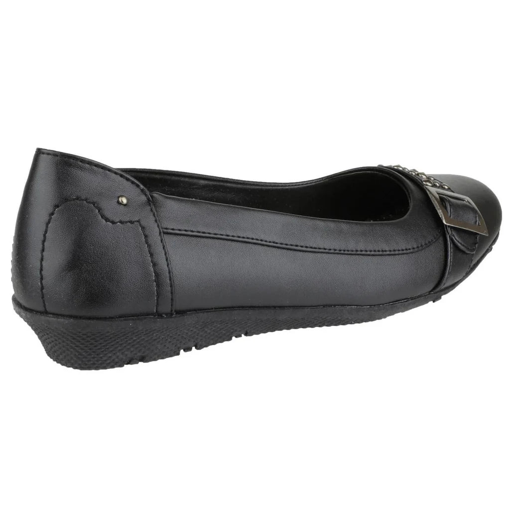 Misc Christy Girls Slip-on Low Wedge Black Clark Dress Flats Shoe