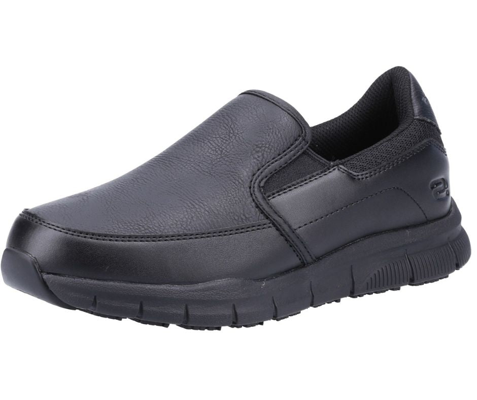Skechers Workwear Nampa Annod Occupational Black Leather Shoe