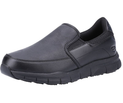 Skechers Workwear Nampa Annod Occupational Black Leather Shoe