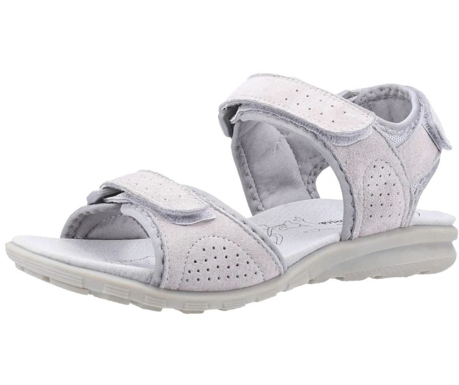 Fleet & Foster Murcia Ladies Double Strap Leather Sandal - Grey