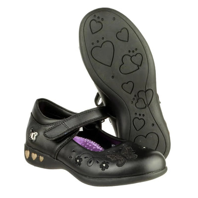 Mirak Holly Lights Summer Black Leather Disney Frozen Shoes