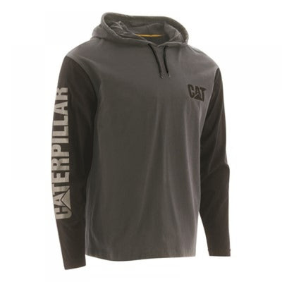 Caterpillar Hooded Mens Cotton Long Sleeve Tee