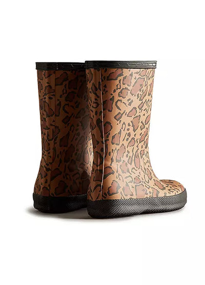 Hunter Kids Hybrid Leopard Brown Print Boots