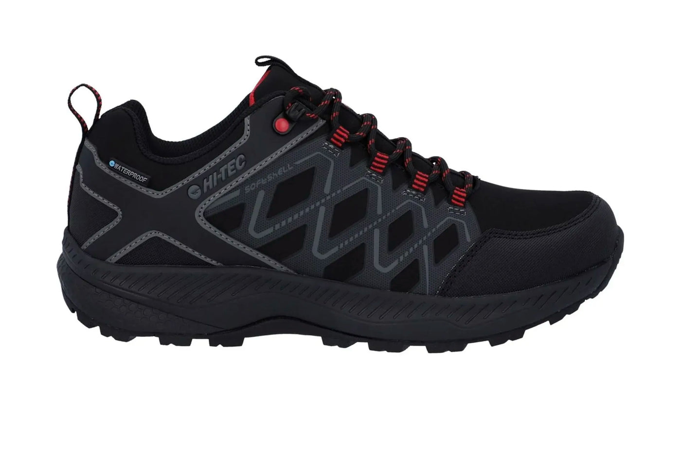 Hi-Tec Diamonde Mens Low Wp Black/Red Shoe