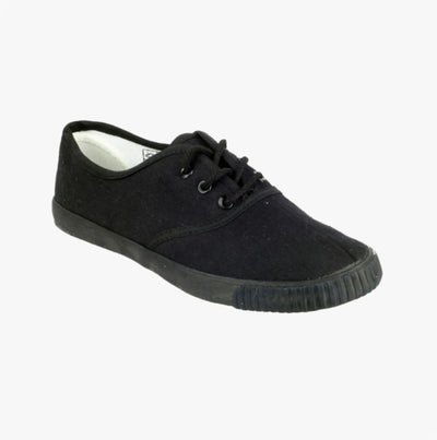 Mirak Mono Black Lace Plimsoll / Men Trainers