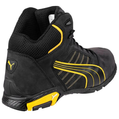 Puma Amsterdam Men's Mid Lace Up Safety Black/Yellow Boots