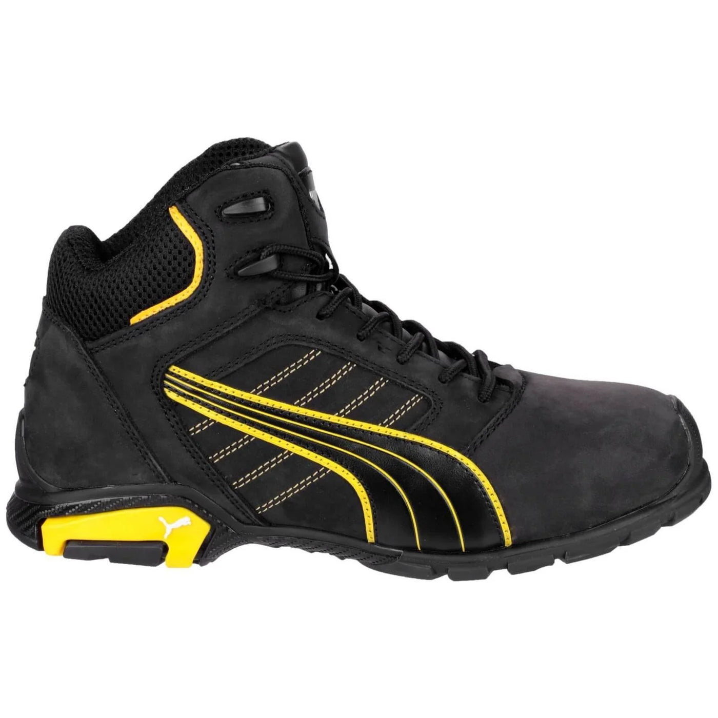 Puma Amsterdam Men's Mid Lace Up Safety Black/Yellow Boots