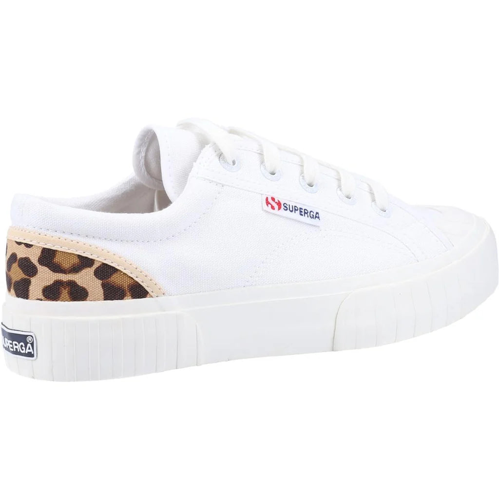 Superga Ladies Stripe Pad Leopard Trainers