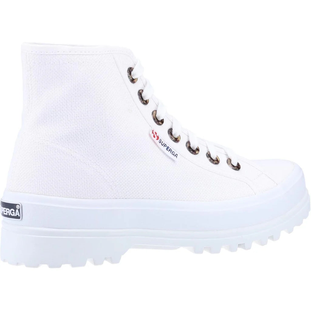 Superga  Alpina Resin Eyelets Converse Pro Blaze Heel Hi Top White Boots