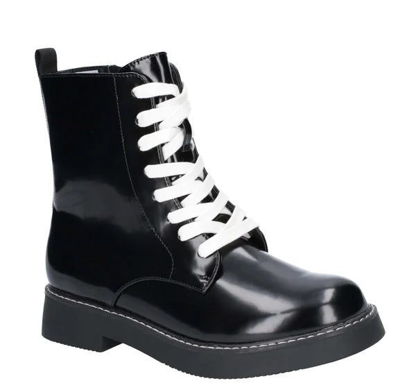 Rocket Dog Patent Lace-Up Combat Boot For Women