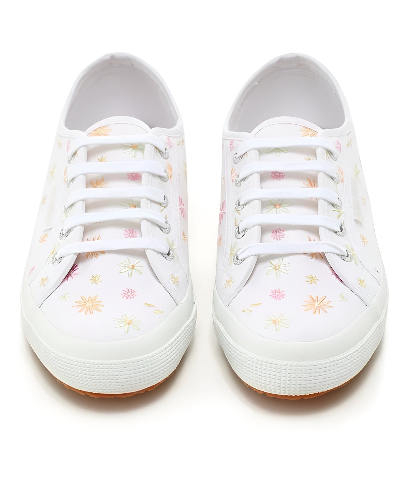 Superga Flowers Embroidery Women Casual Lace Up Shoe